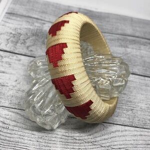 Southwestern vibes fabric woven vintage bangle bracelet